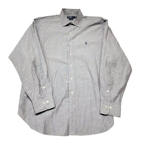Polo Ralph Lauren Mens Gray Button-Up Shirt Philip Style Size L - Picture 2 of 6